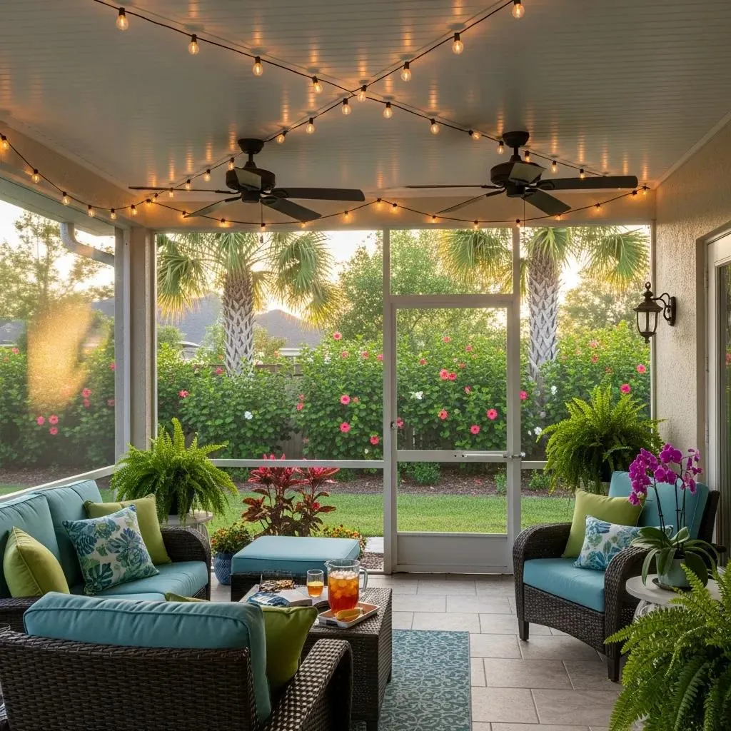 Nashville sun porch with large windows, natural light, and comfortable seating